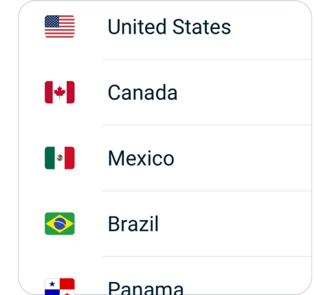 KuaimiaoVPN connect step 2, choose VPN server location